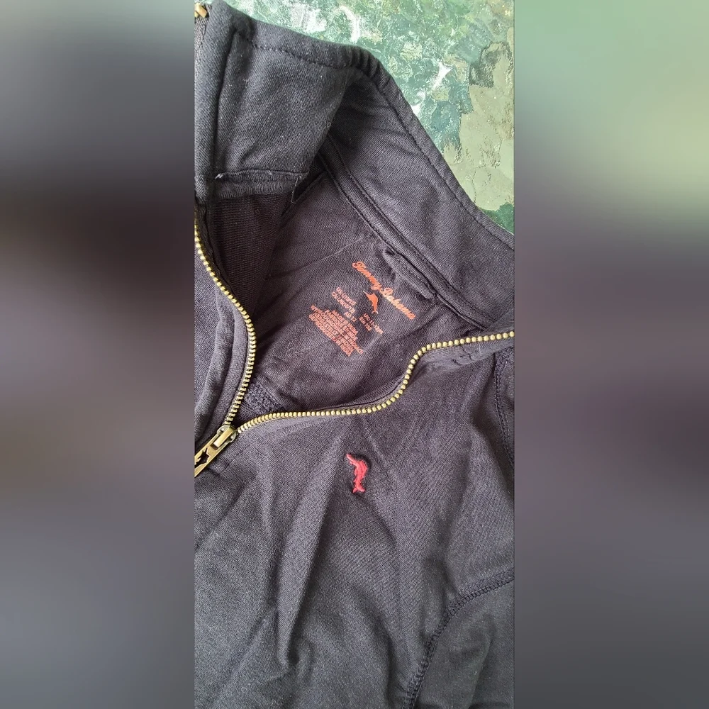 Tommy Bahama black‎ long sleeve half zip shirt